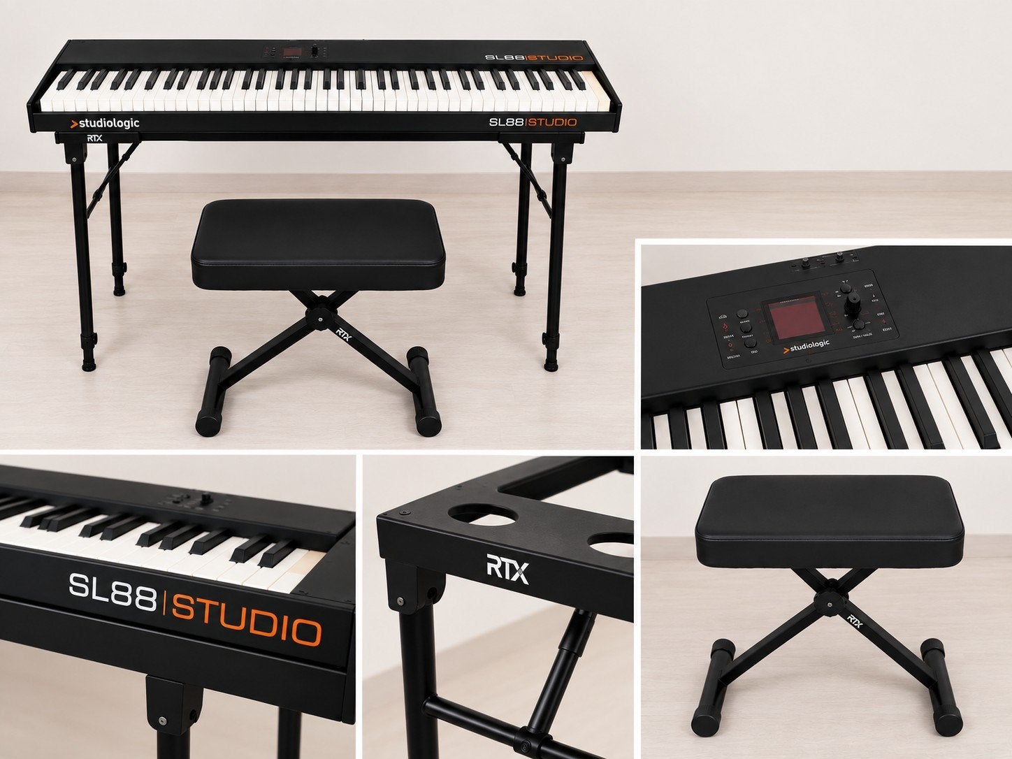 Studiologic SL88 Studio MIDI-keyboard met standaard en kruk, Ophalen, Gebruikt, Zwart, Digitaal