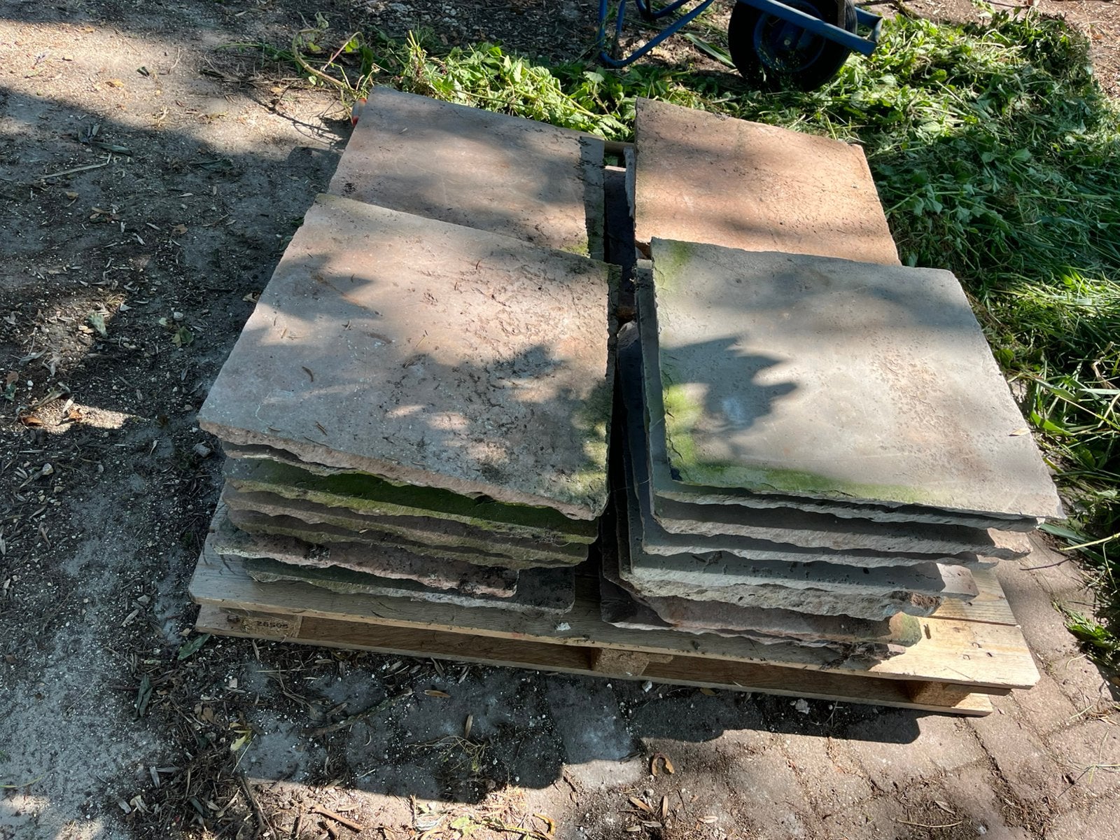 natuursteen tegels 40x40 cm +\- 20 stuks heel / +\- 4,5m2, Doe-het-zelf en Verbouw, Tegels, Ophalen, Overige materialen, Gebruikt