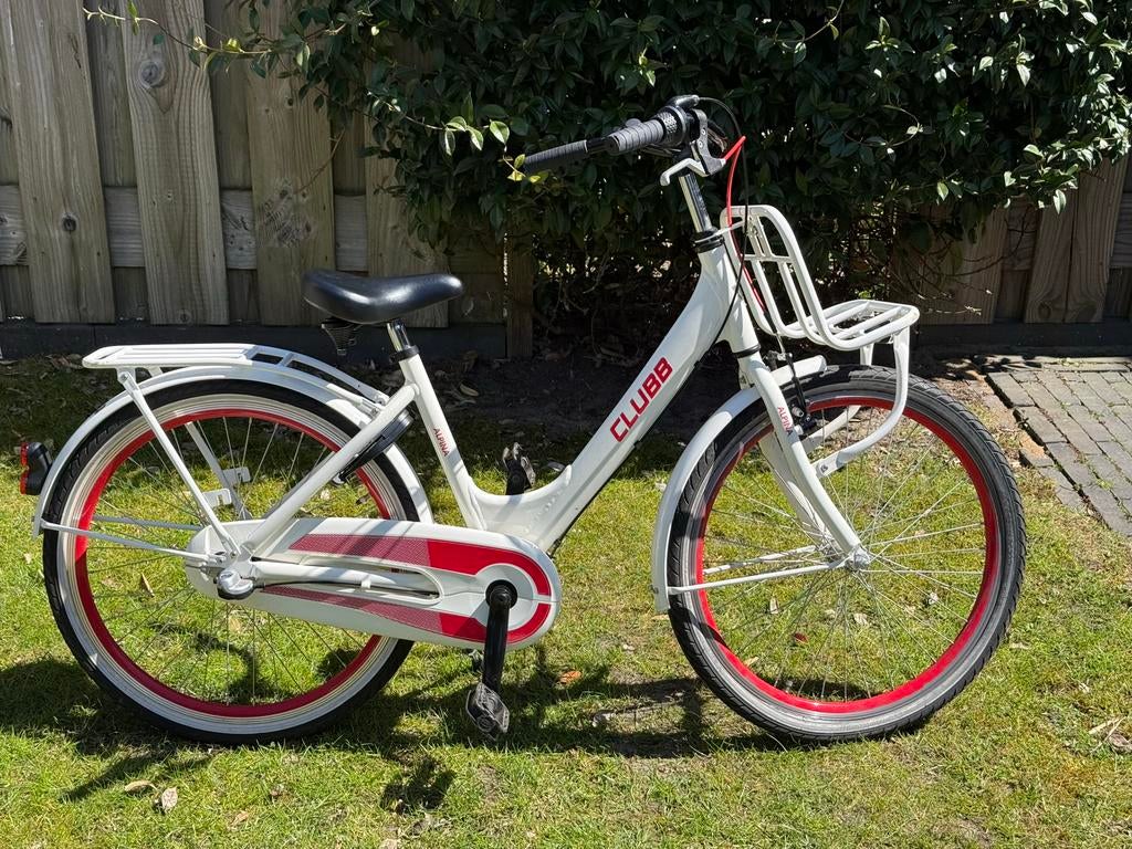 Alpina Clubb Meisjesfiets 24 inch - Wit/Rood, Terugtraprem, Gebruikt, Versnellingen, Minder dan 47 cm