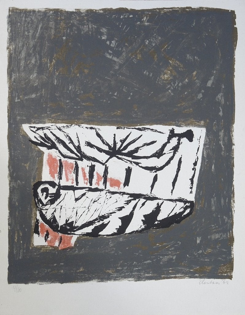 Wally Elenbaas litho "Abstract", gesigneerd, genummerd 4/10, Antiek en Kunst, Kunst | Litho's en Zeefdrukken, Origineel, Ophalen