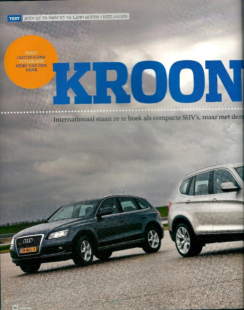 Autovisie Audi Q5,BMW X3,Land Rover Freelander 2011, Boeken, Ophalen of Verzenden, Gelezen, Audi