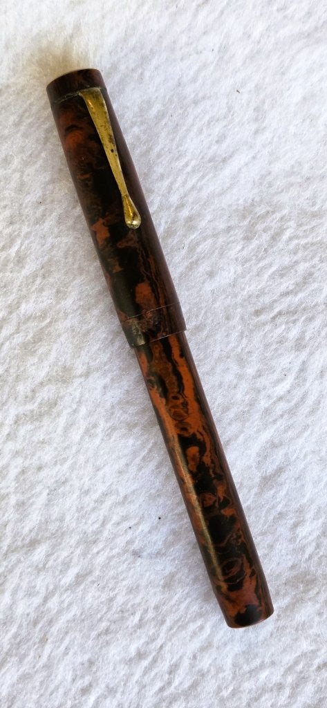 Oude vulpen Chromixor 3 – gemarmerd bruin/zwart, Verzamelen, Verzenden, Gebruikt, Vulpen, Overige merken