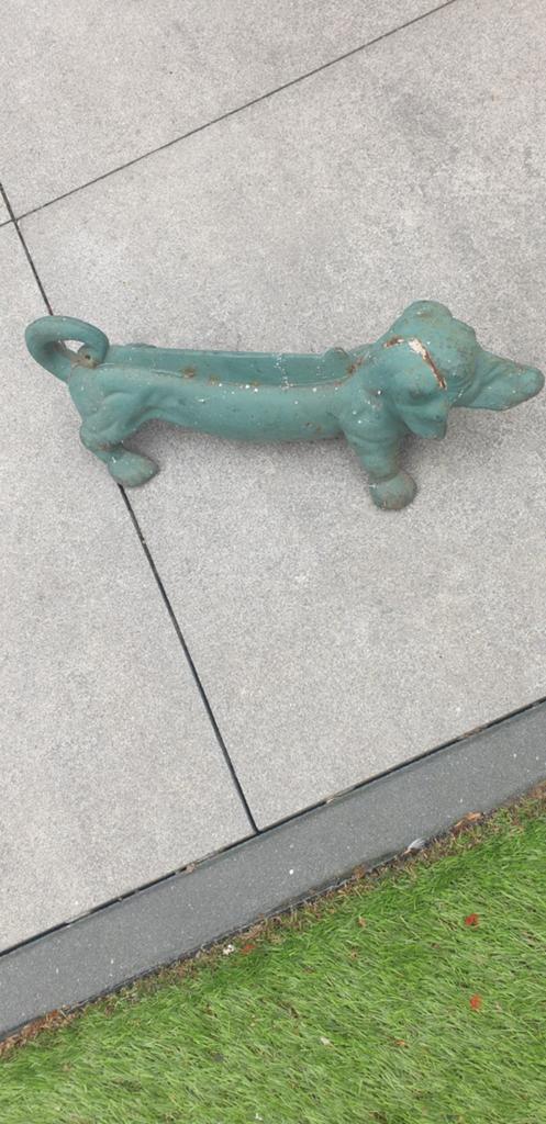 Tekoop  gietijzere  hond tekkel, Tuin en Terras, Tuinbeelden, Ophalen