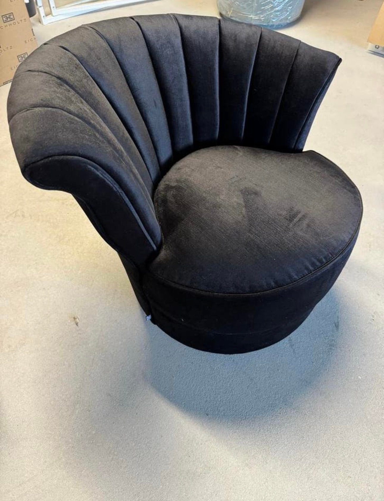 Eichholtz Aero Fauteuil - Zwart Essex Fluweel (Links/Rechts), Ophalen, Zwart, Nieuw, Eén