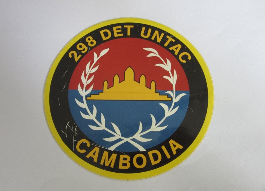 298 Det UNTAG sticker Cambodia, Verzenden, Luchtmacht, Nederland, Overige typen