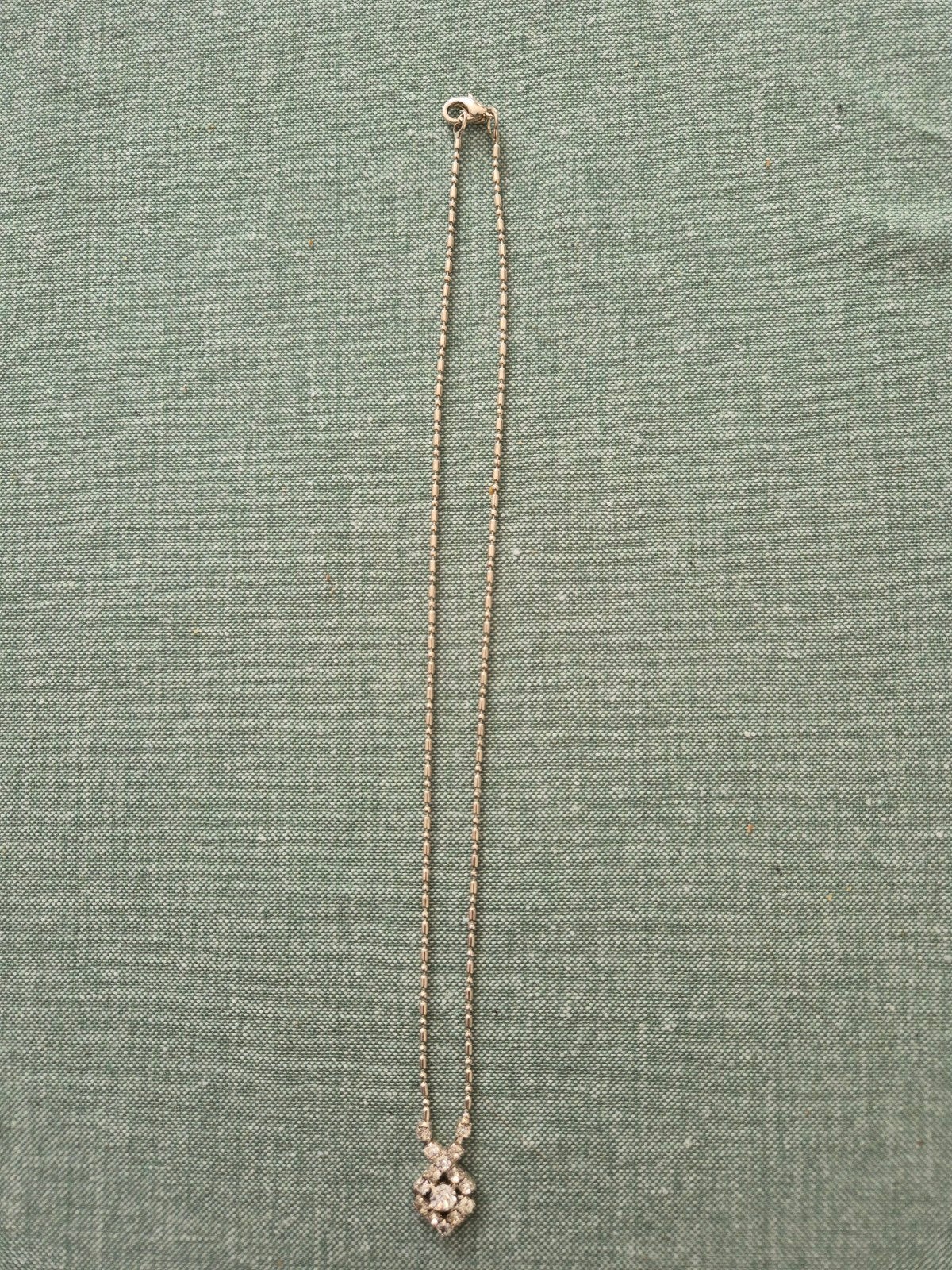 Elegante ketting met strass hanger, Overige materialen, Overige kleuren, Ophalen of Verzenden, Zo goed als nieuw