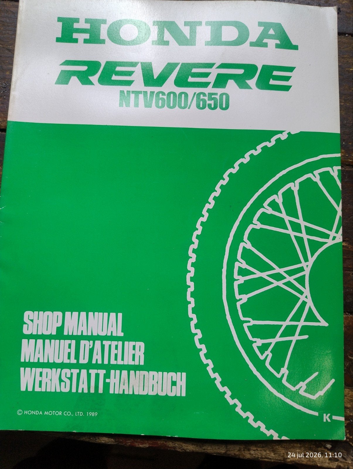 Honda Revere NTV600/650 1989 Addendum Werkplaatshandboekje., Motoren, Handleidingen en Instructieboekjes, Verzenden, Honda