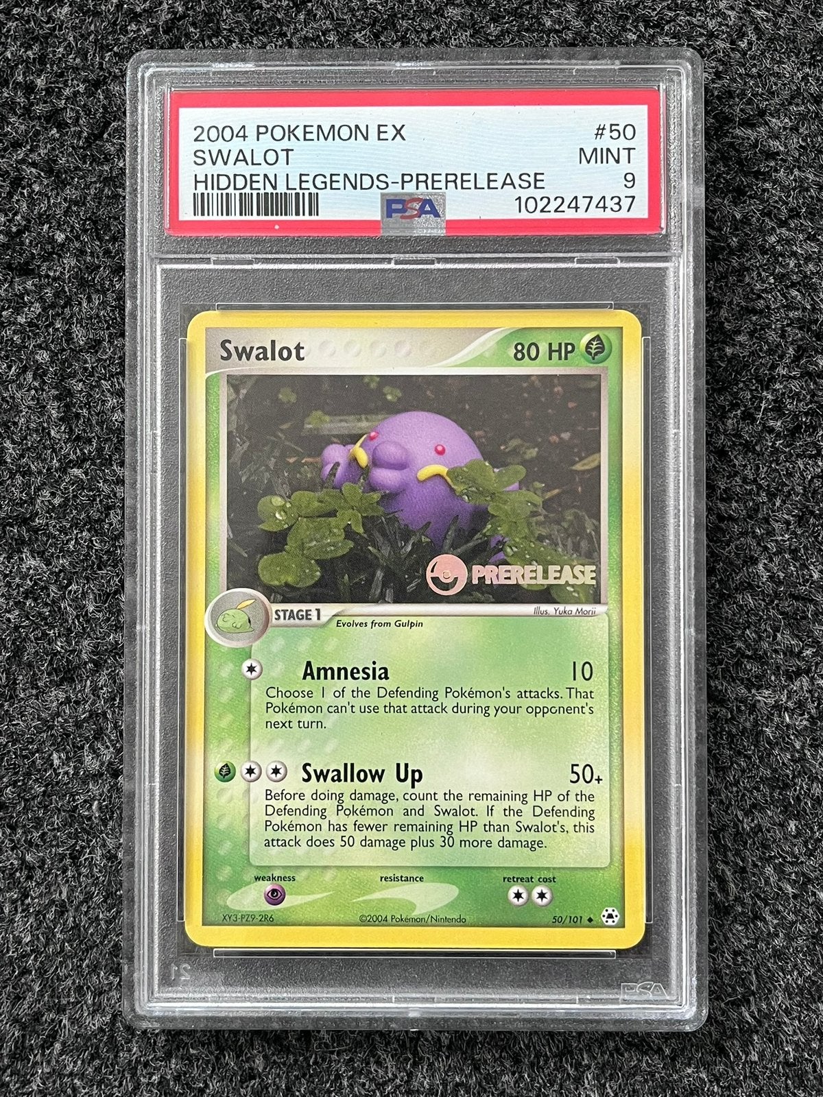 Pokémon PSA 9 Swalot PRE-RELEASE #50 Hidden Legends