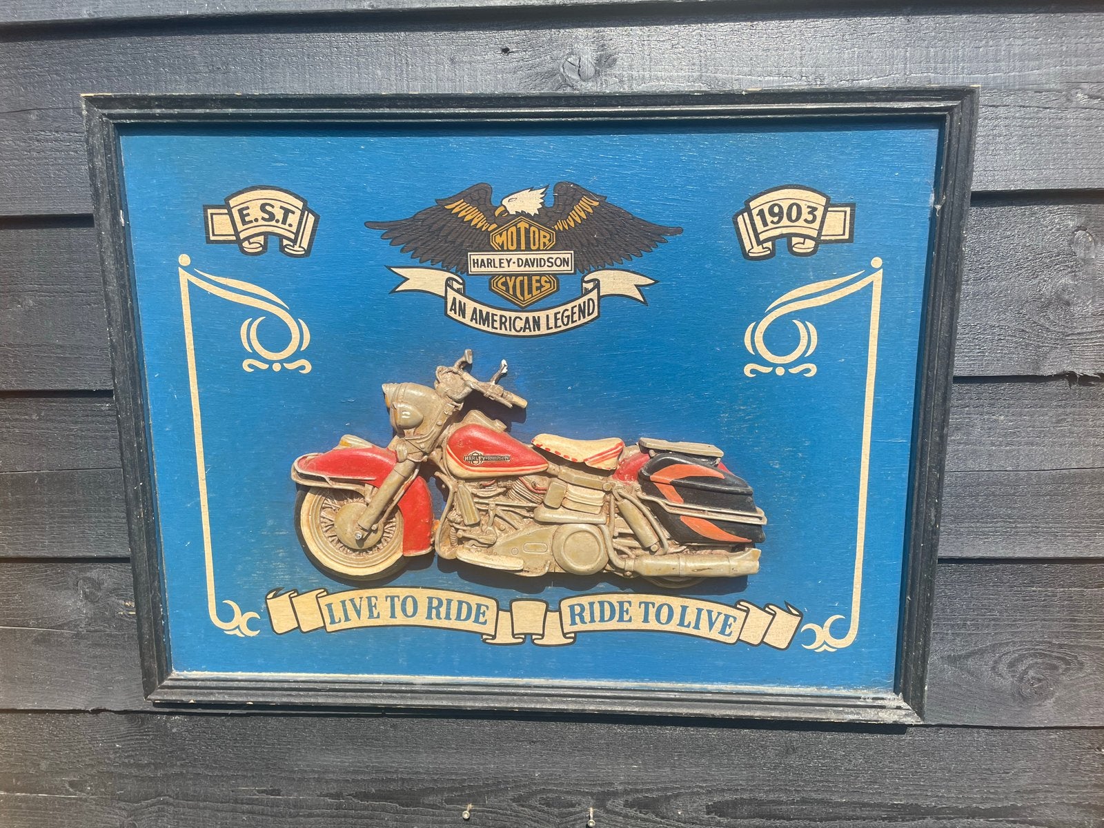 Harley-Davidson 3D Wanddecoratie - Live to Ride, Ophalen of Verzenden, Gebruikt, Motoren