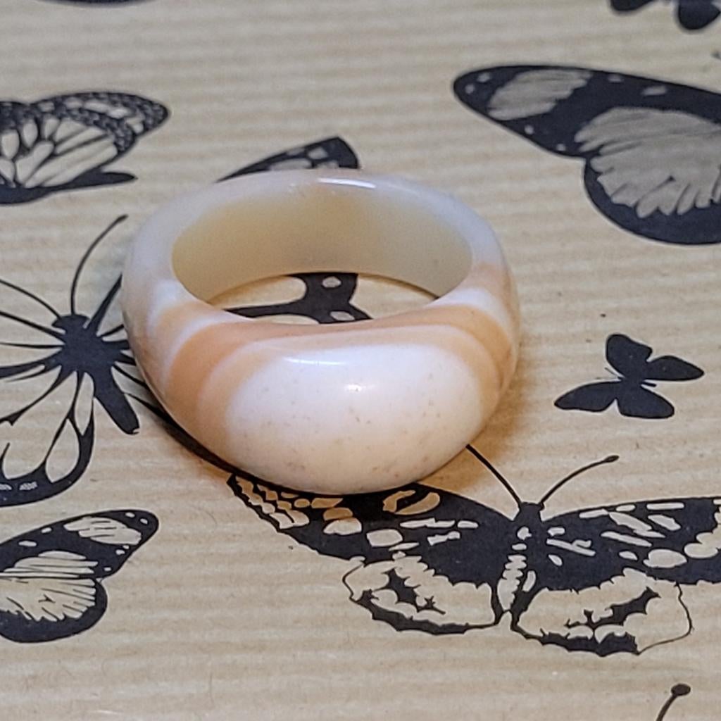 Agaat Ring - Uniek en Stijlvol, Sieraden, Tassen en Uiterlijk, Ringen, Overige materialen, 20 of groter, Oranje, Ophalen of Verzenden