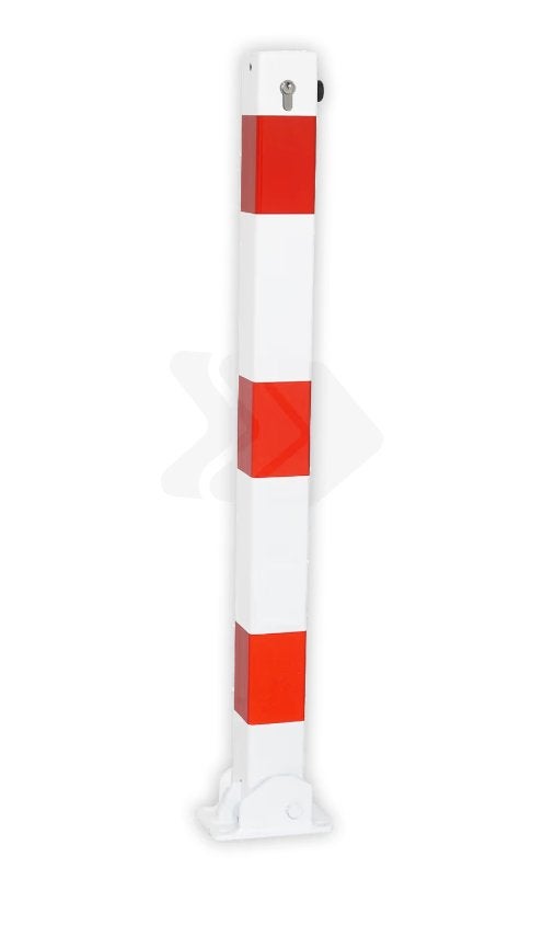 Parkeerpaal staal 70x70mm neerklapbaar met bodemmontage, Ophalen of Verzenden