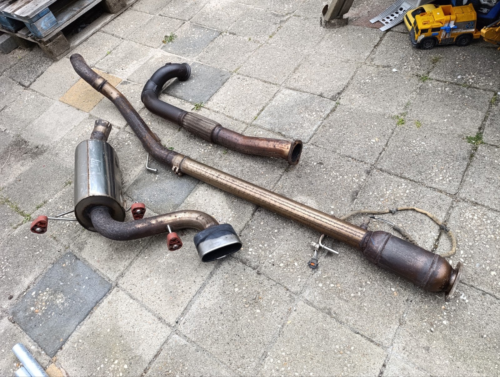 Astra h opc, 76/70mm turboback Miltek met sportkat., Auto-onderdelen, Ophalen of Verzenden