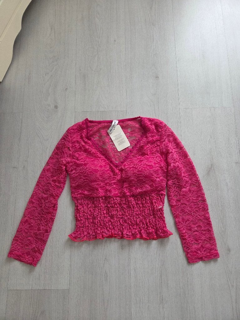Top Kant kleur Fuchsia 1 Maat Nieuw, Kleding | Dames, Maat 38/40 (M), Nieuw, Ophalen of Verzenden, Roze
