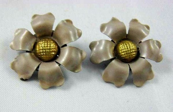Bloem oorclips Rhinestone Bohemia Jablonec goud hartje (827), Sieraden, Tassen en Uiterlijk, Ophalen, Zo goed als nieuw, Goud