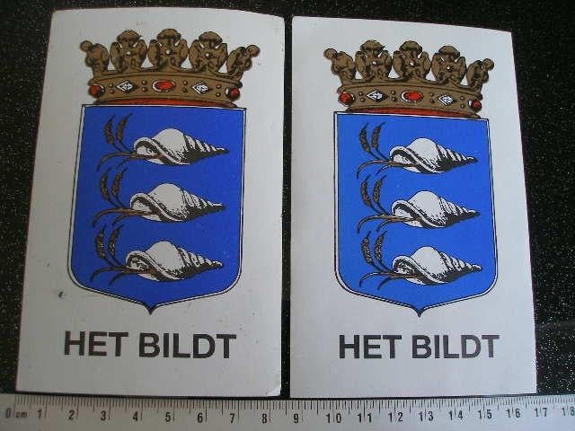 2x sticker plaats gemeente logo wapen embleem het bildt, Verzenden, Zo goed als nieuw, Overige typen