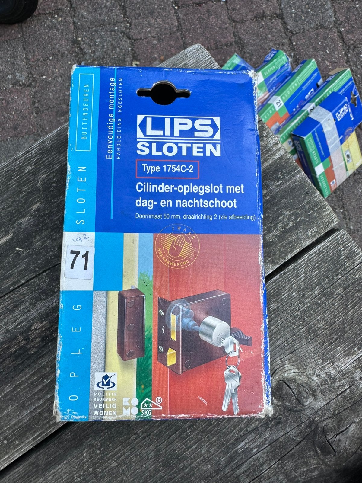 Ongebruikt LIPS  cilinder- oplegslot met dag en nachtschoot, Ophalen of Verzenden, Nieuw, Slot