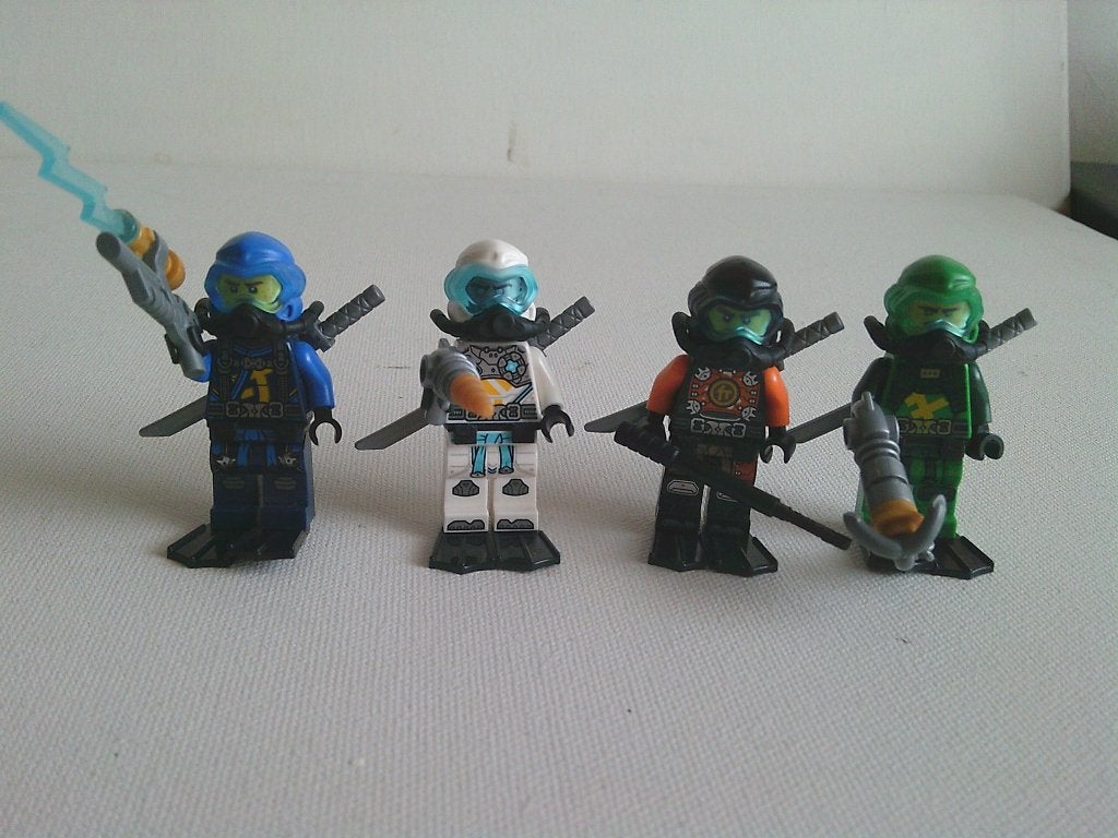 Minifiguren Ninjago: Scuba Divers Cole Jay Lloyd Zane, Verzenden, Nieuw, Minifiguur, Lego