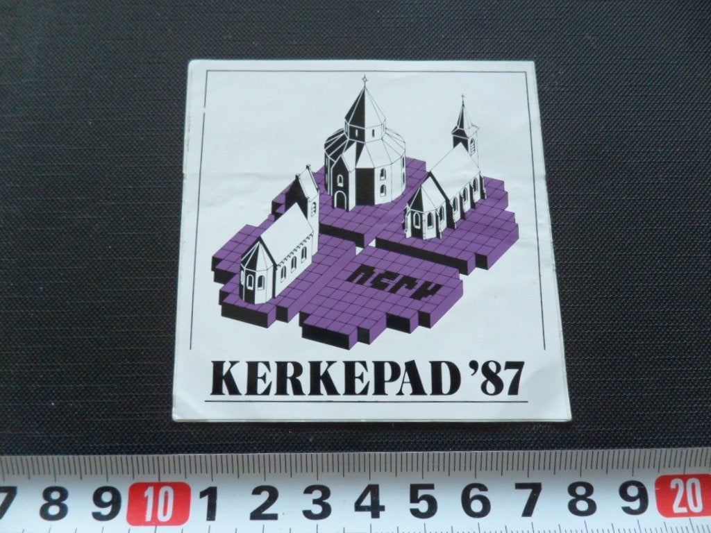 sticker omroep NCRV kerkepad 1987, Ophalen of Verzenden, Zo goed als nieuw