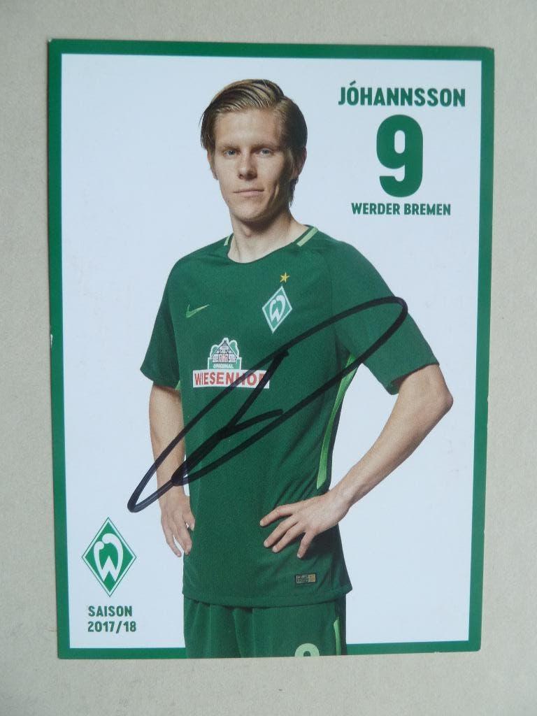 Spelerskaart   Aron.Johansson  Werder Bremen 2017/18, Verzamelen, Ophalen of Verzenden, Zo goed als nieuw, Buitenlandse clubs