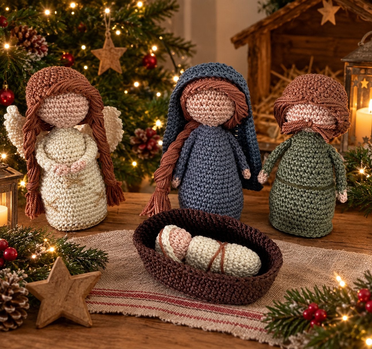 Nieuw gehaakte kerststal - Handgemaakt, Diversen, Ophalen of Verzenden, Nieuw