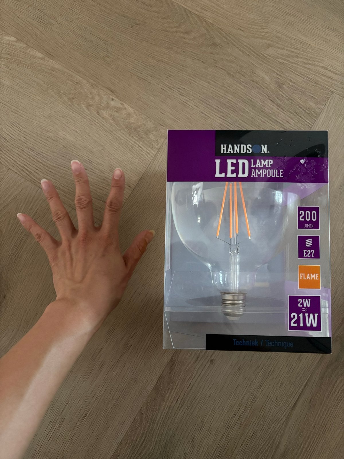 Hands On LED Lamp E27 Flame 2W (21W equivalent), Led-lamp, Overige lichtkleuren, Nieuw, Vlam-effect