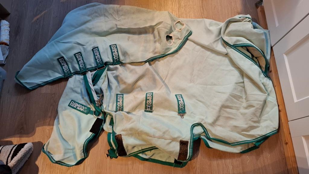 Eczeemdeken Rambo Sweet Itch Hoody Full Neck Lichtgroen 6'6", Dieren en Toebehoren, Paarden en Pony's | Dekens en Dekjes, Ophalen of Verzenden
