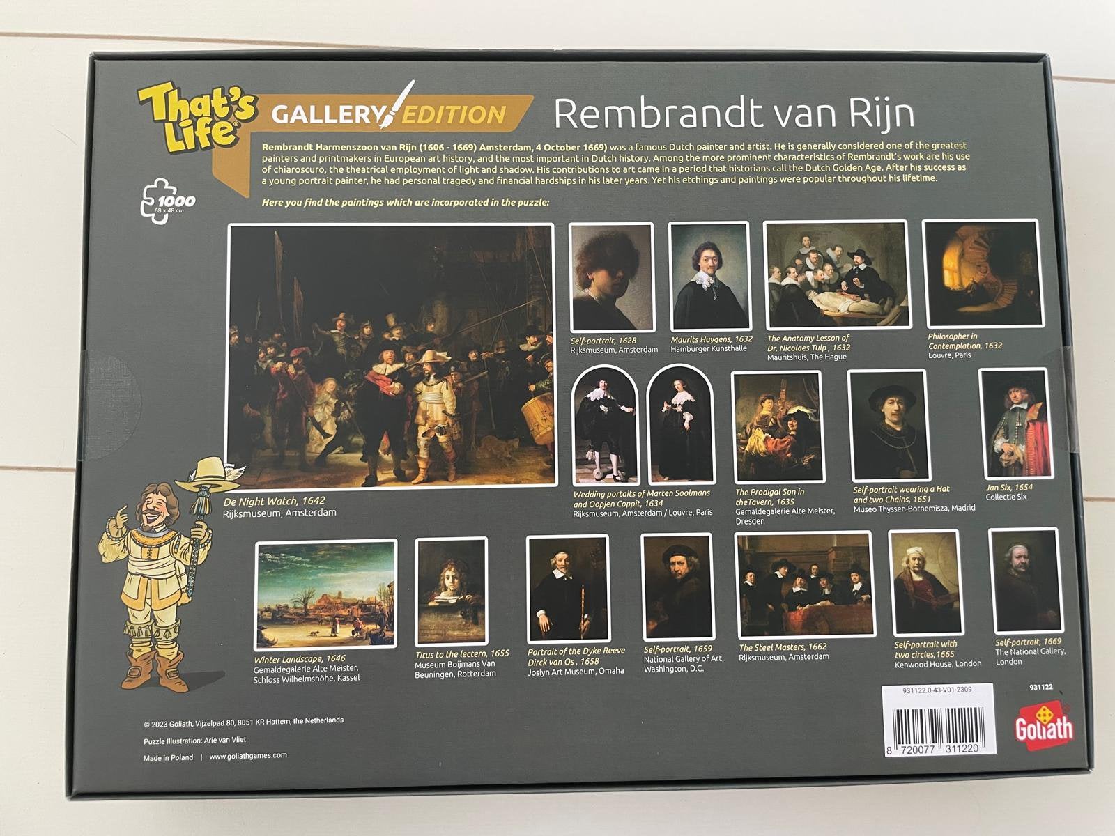 Goliath puzzel. Rembrandt van Rijn, Ophalen of Verzenden, 500 t/m 1500 stukjes, Nieuw
