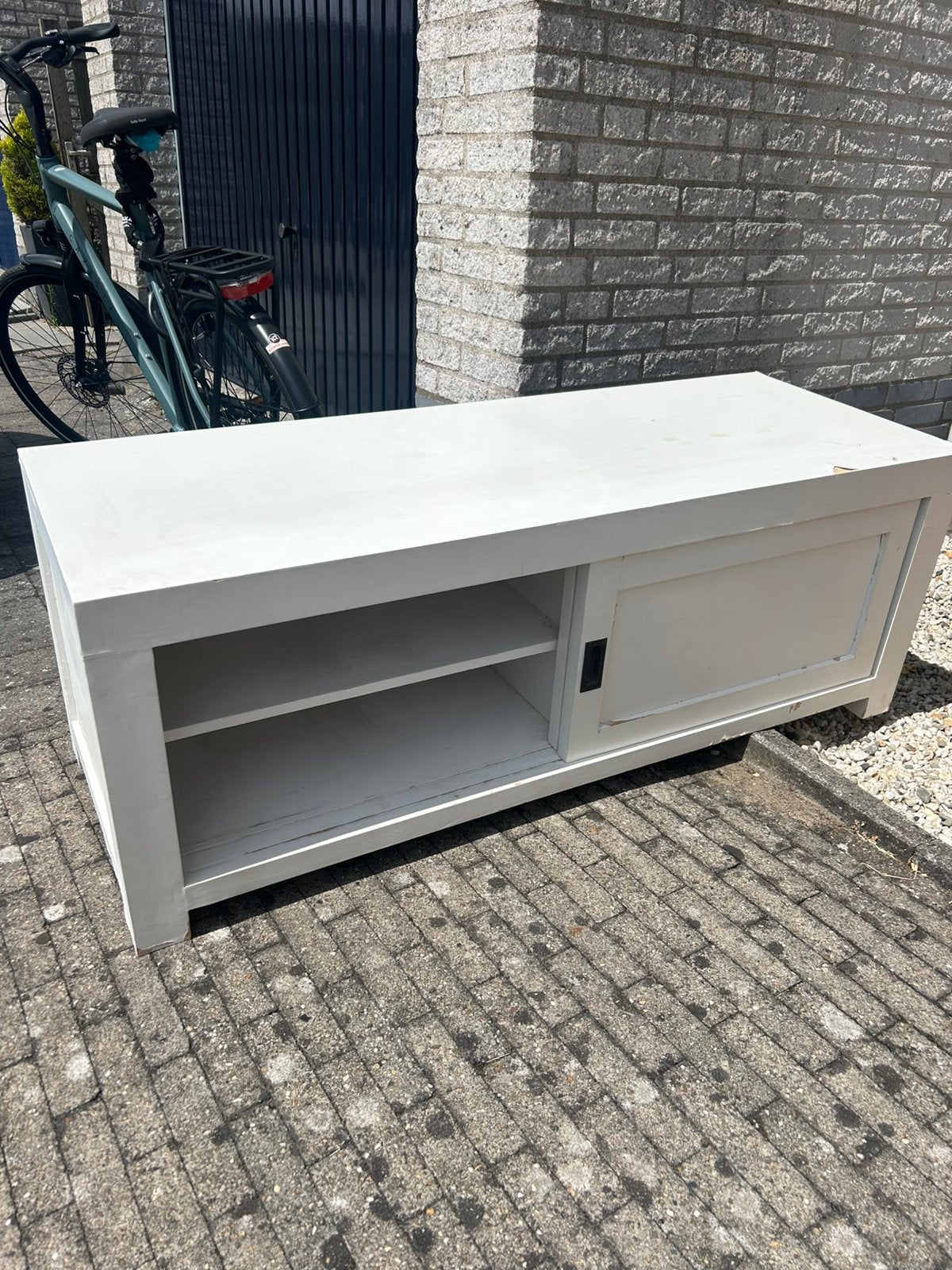 Wit televisie meubel gratis af te halen!, Ophalen, Gebruikt, Minder dan 100 cm, 25 tot 50 cm