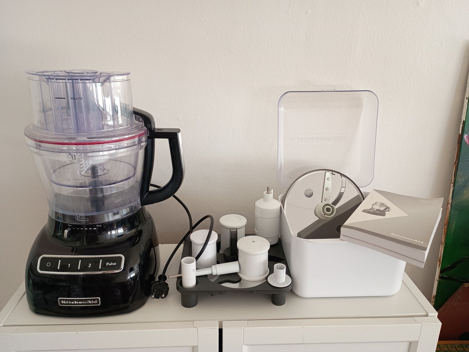 KitchenAid Foodprocessor 3.1L met accessoires, Witgoed en Apparatuur, Keukenmixers, Zo goed als nieuw, 3 tot 4 liter, 2 snelheden