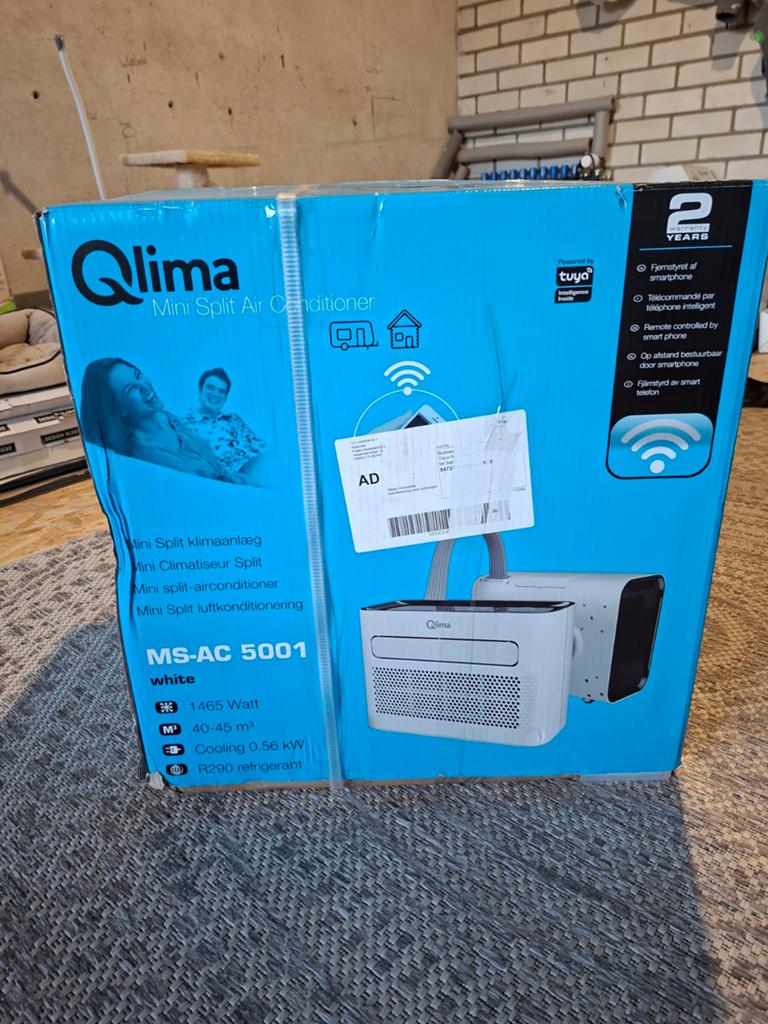 NIEUW in doos: Qlima MS-AC 5001 Mini Split Airco, Witgoed en Apparatuur, Airco's, Koelen en Ontvochtigen, Minder dan 60 m³, Nieuw
