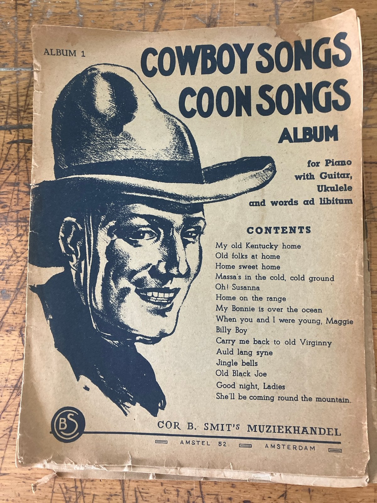 Cowboy Songs Coon Songs Album - Piano, Gitaar, Ukelele, Ophalen of Verzenden, Thema, Country en Western, Gitaar