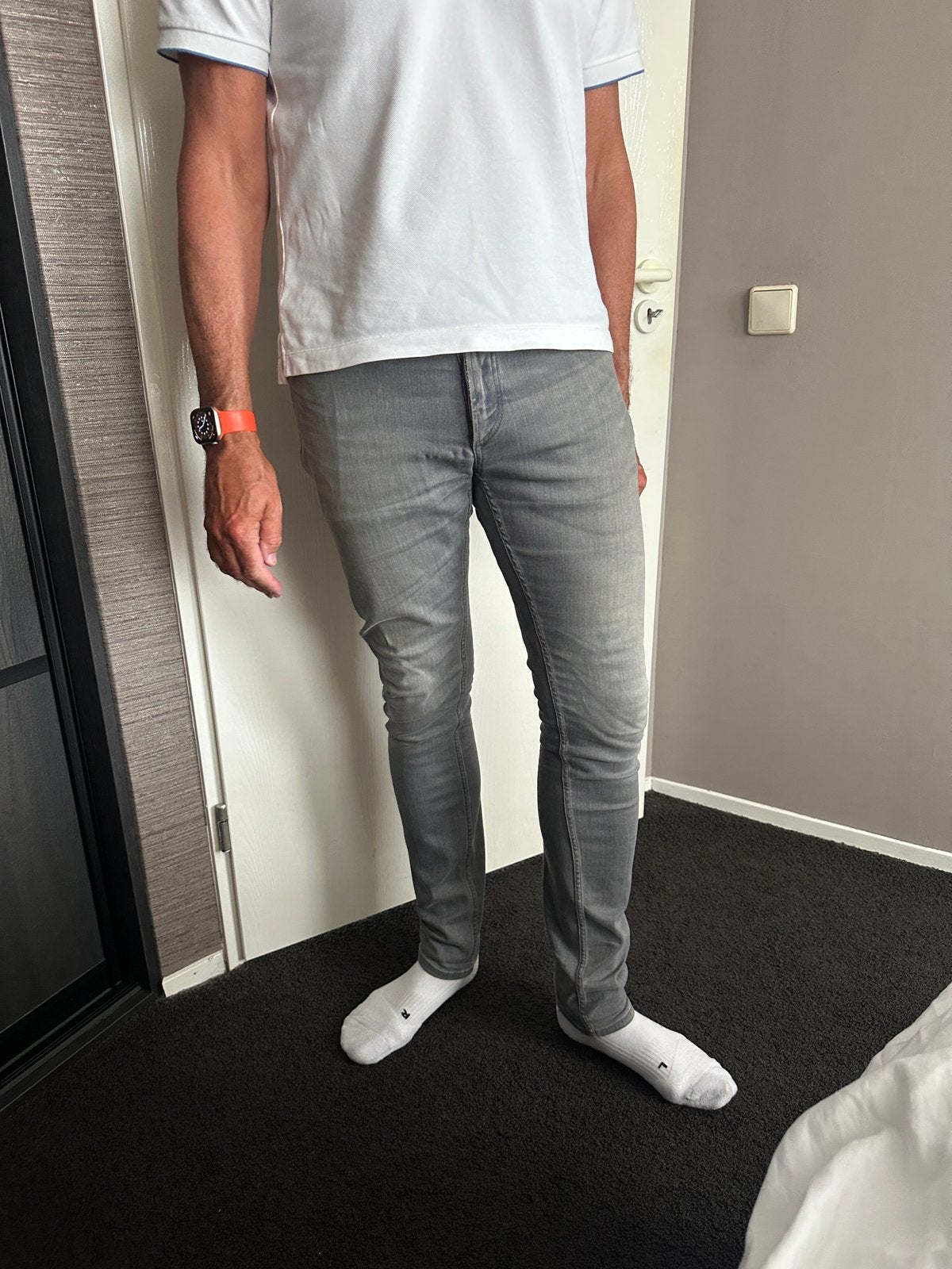 Denham jeans grijs maat 33 Model Razor slim fit, Ophalen of Verzenden, Zo goed als nieuw, Grijs, W33 - W34 (confectie 48/50)