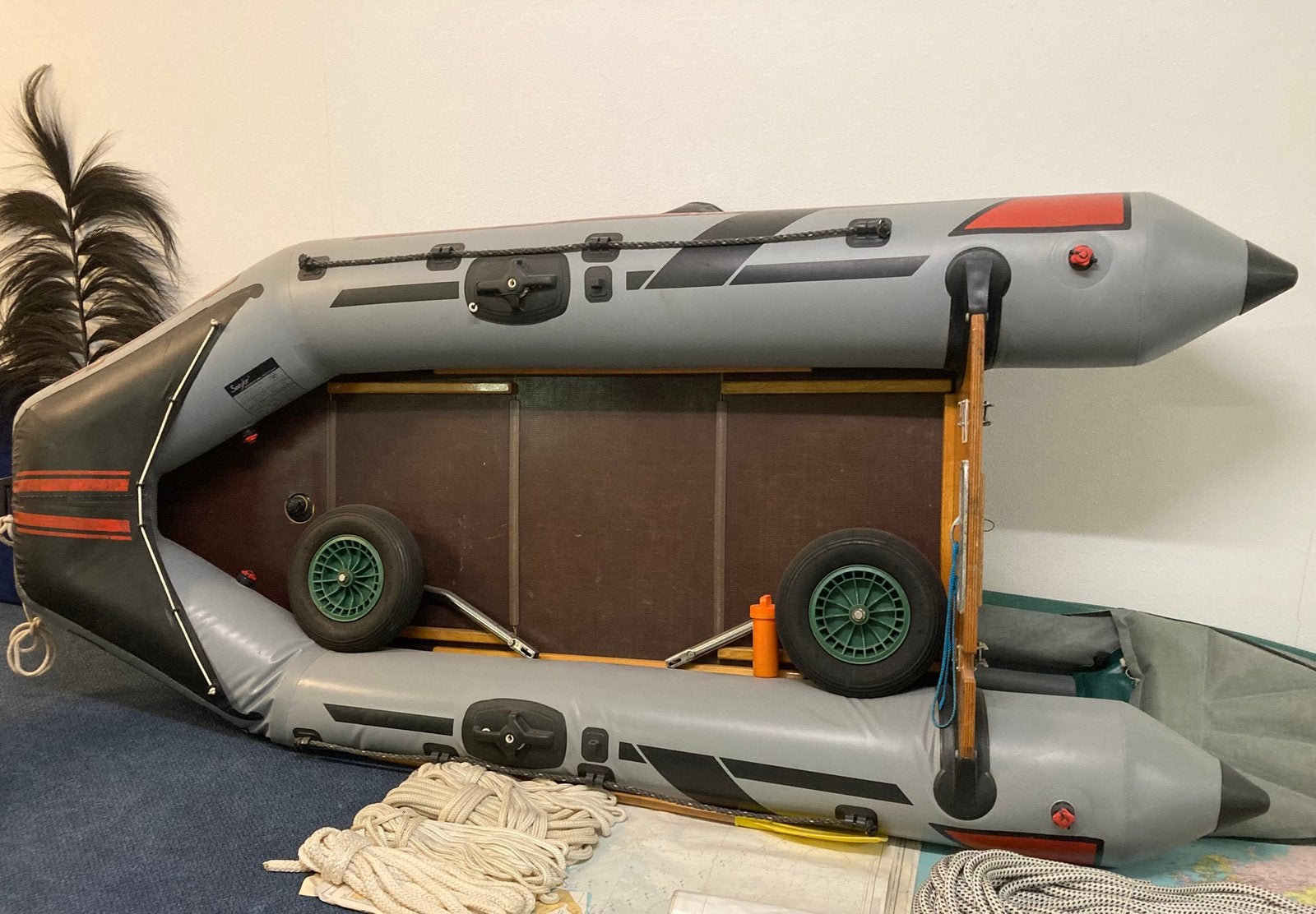 Rubberboot, in prima staat, met strandwielen., Ophalen, Gebruikt
