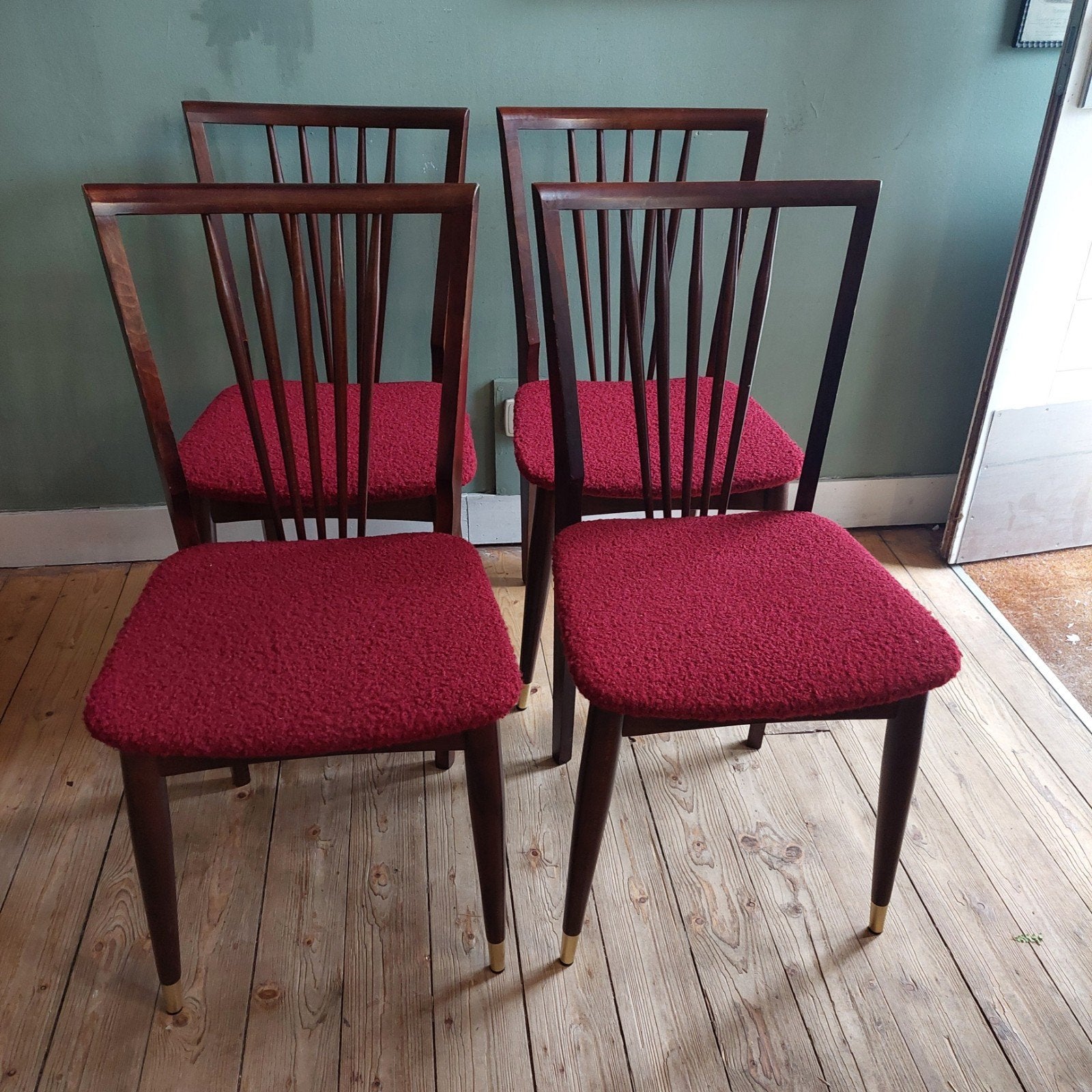 Lucky Vintage Suman 4 vintage eetkamerstoelen Patijn stijl, Huis en Inrichting, Gebruikt, ., Ophalen of Verzenden, Vier