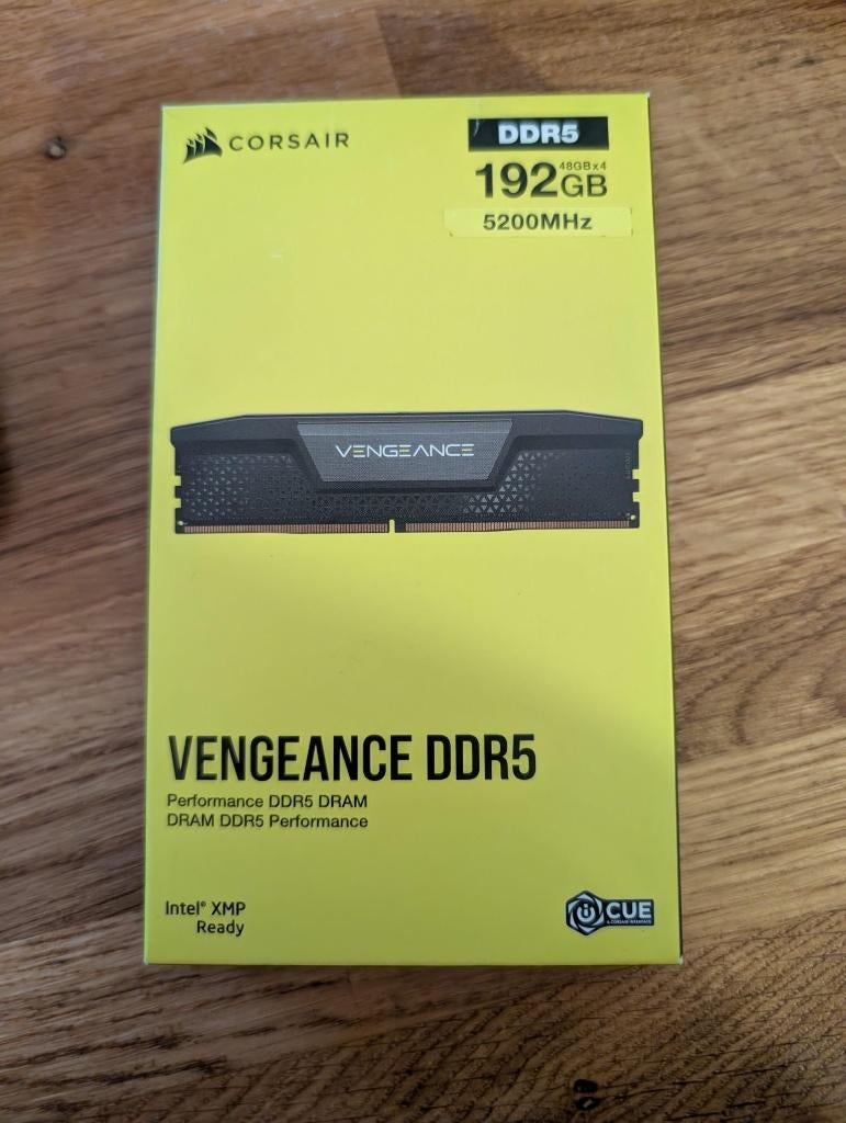 192GB DDR5 Corsair Vengeance (4x48GB)Zwart, Computers en Software, Ophalen, Nieuw, Desktop, DDR5