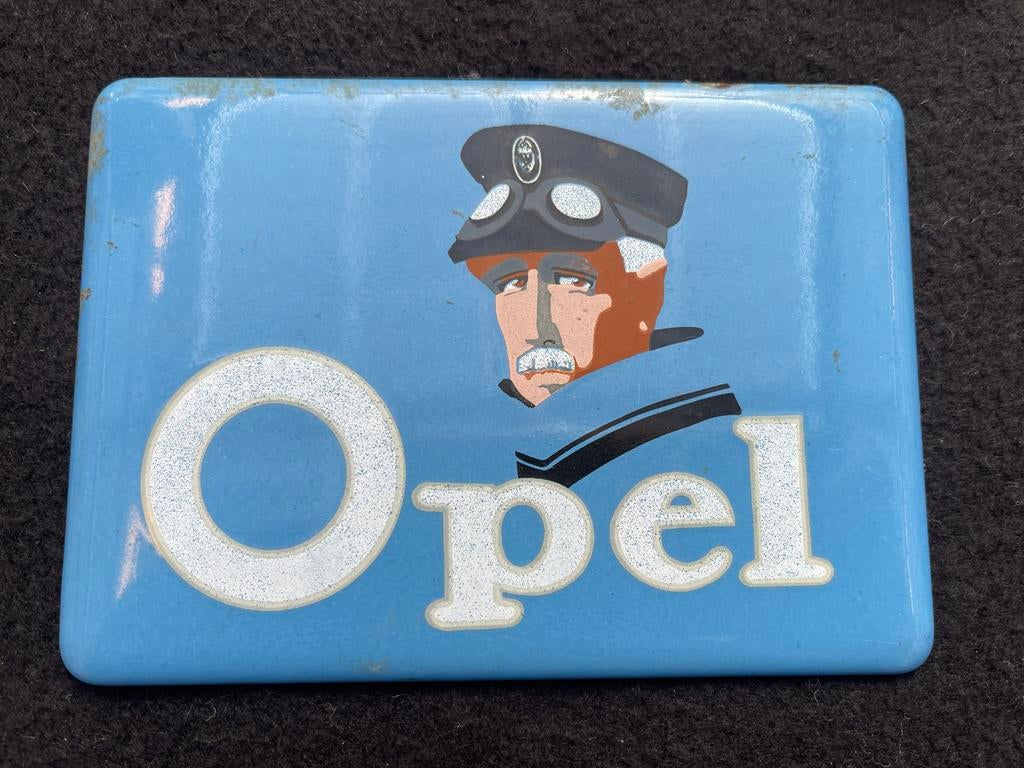 Emaille bord Opel, Verzamelen, Merken en Reclamevoorwerpen, Ophalen of Verzenden, Gebruikt, Reclamebord