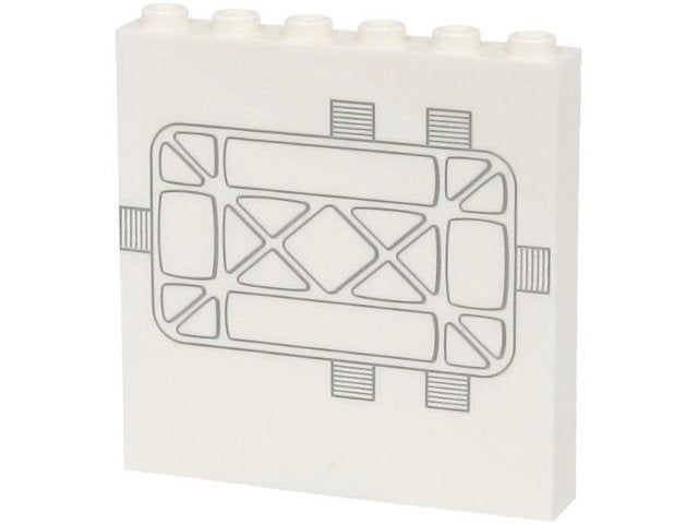 Lego Paneel 1x6x5 SW print wit 4 stuks nieuw, Ophalen of Verzenden, Nieuw, Losse stenen, Lego