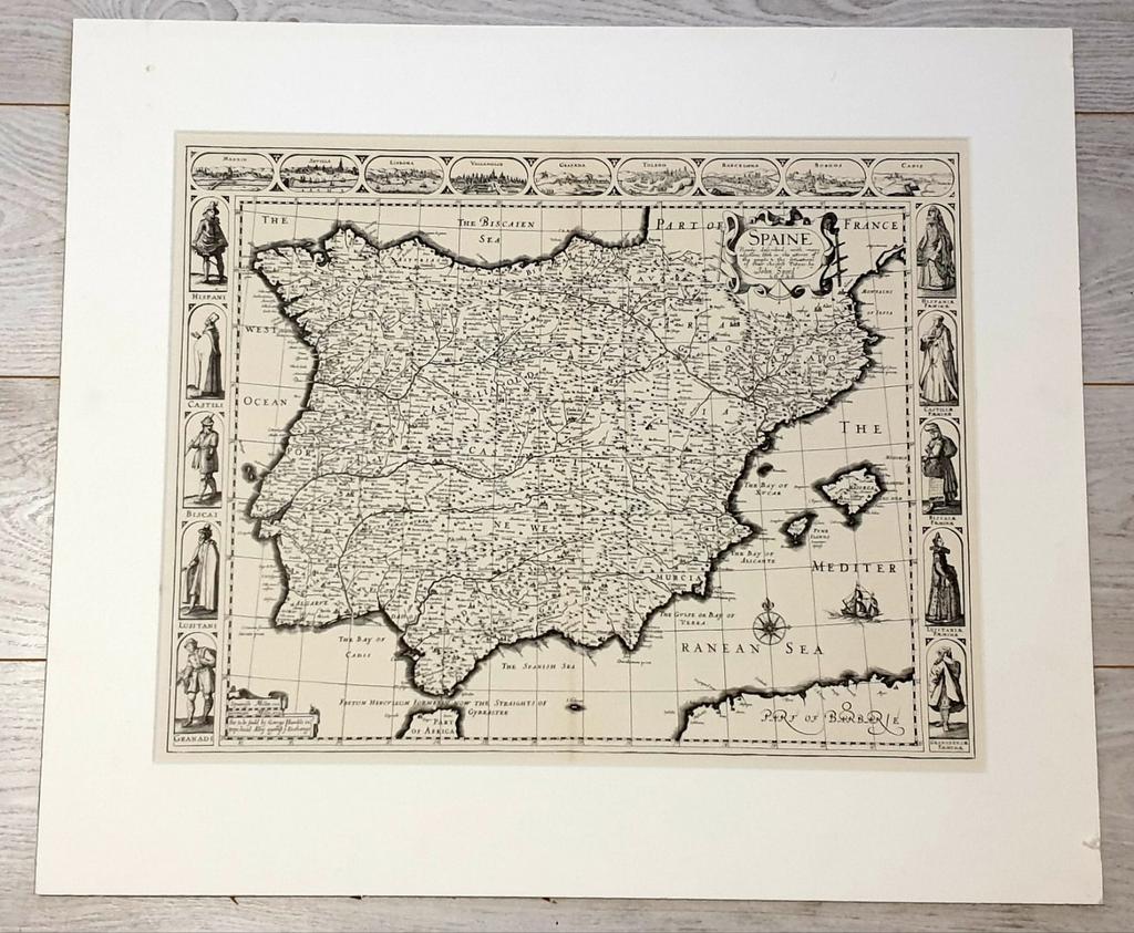 Landkaart Spanje 1626, Ophalen of Verzenden