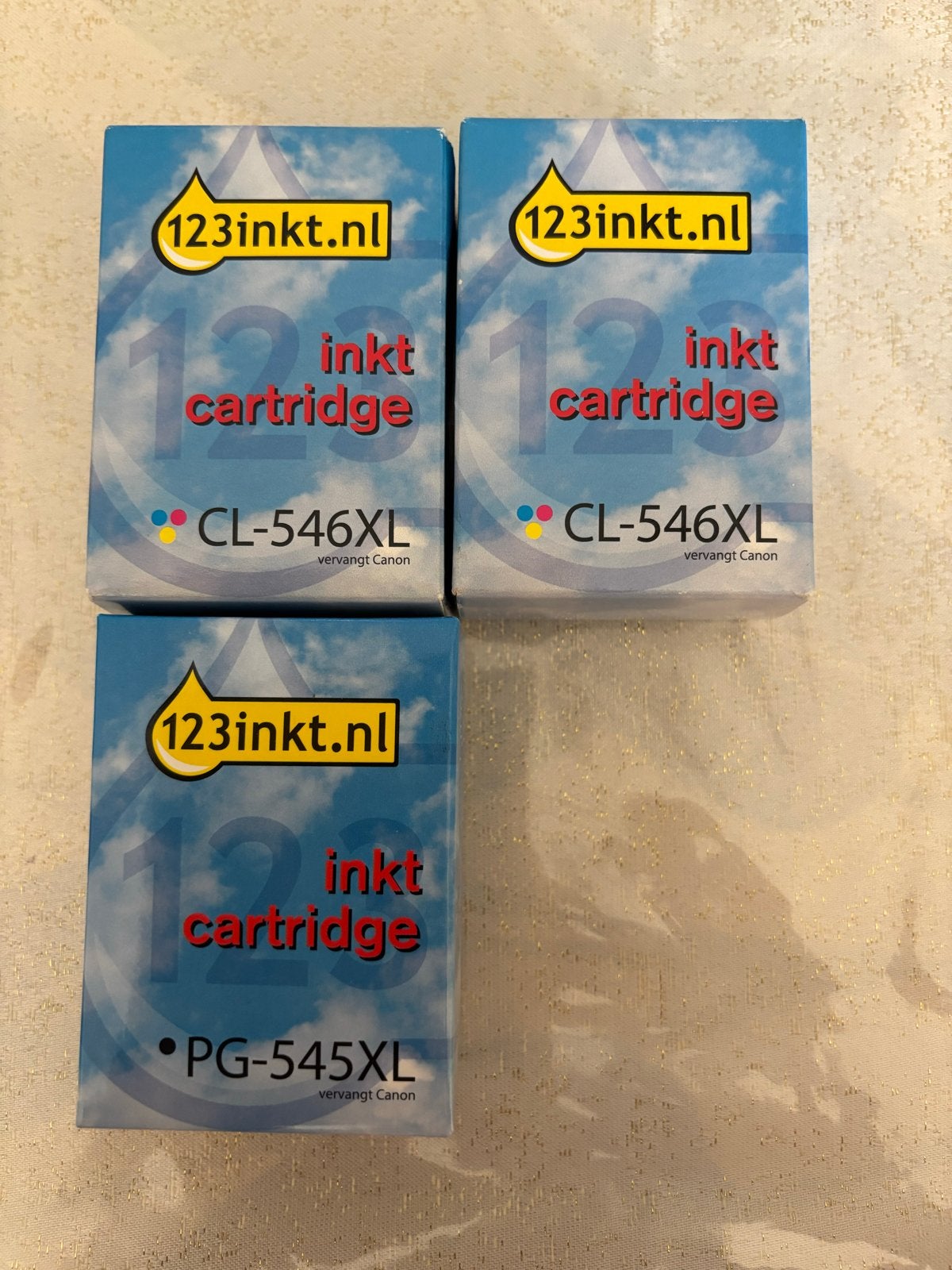 inktcartridges CL-546XL (2x) en PG-545XL (1x), Ophalen of Verzenden, Nieuw, Cartridge