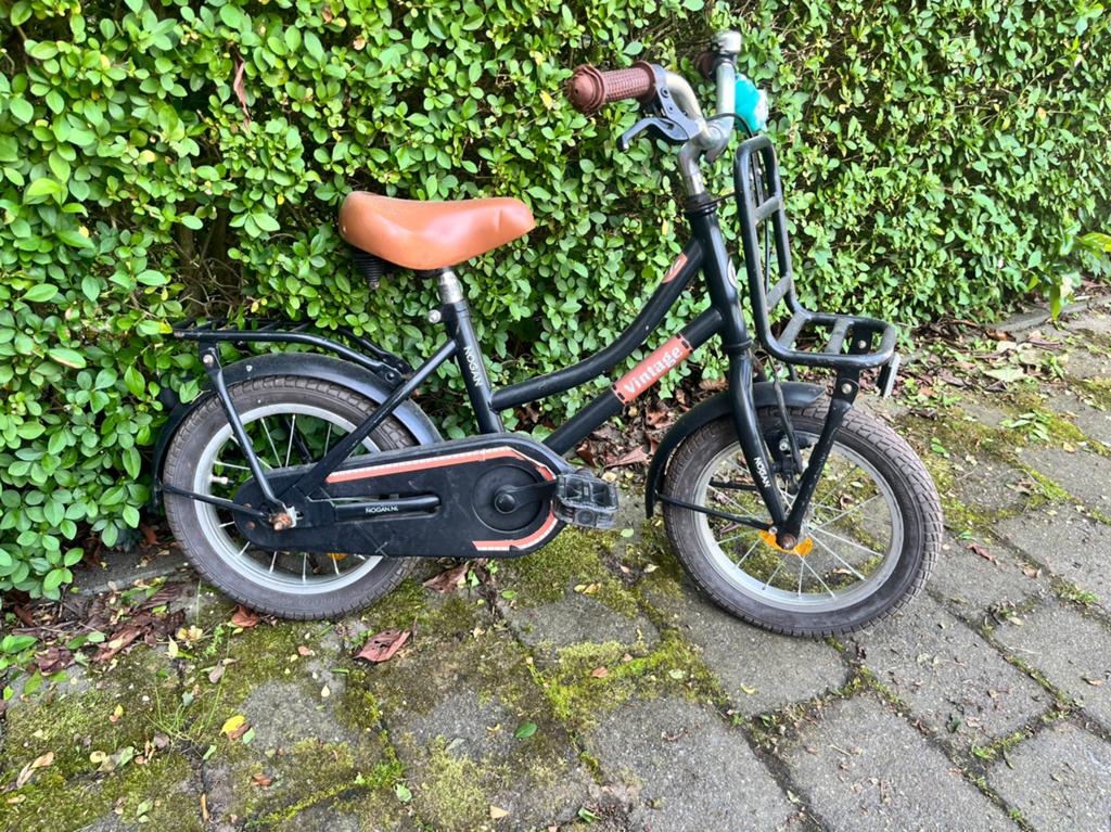 Kinderfiets Nogan Vintage 14 inch, 2 tot 5 jaar, Fietsen en Brommers, Fietsen | Kinderfietsjes, Ophalen, Gebruikt, Terugtraprem