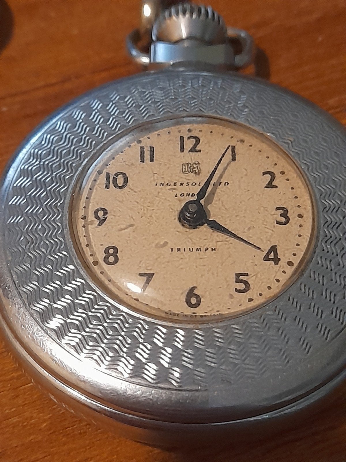 Vintage Ingersoll London Triumph Zakhorloge met Ketting, Ophalen of Verzenden