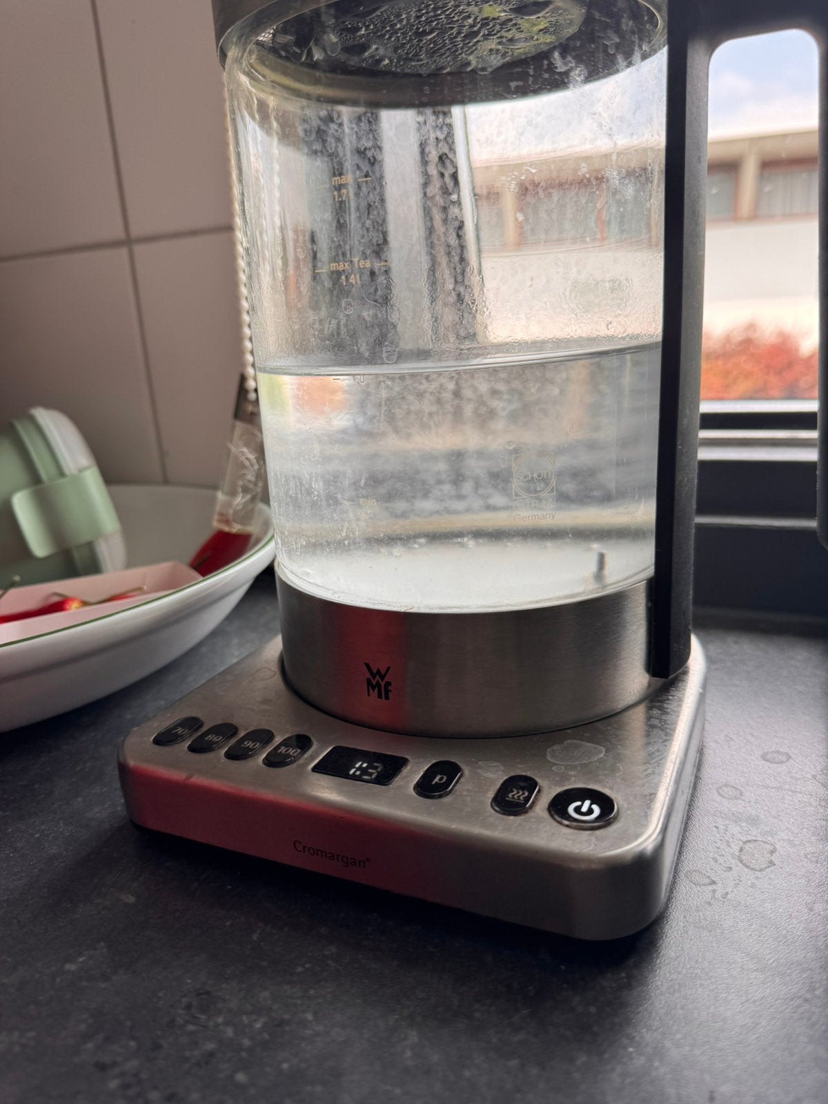 WMF Lumero waterkoker 1,7L, 1 tot 2 liter, Ophalen of Verzenden, Gebruikt, Rvs