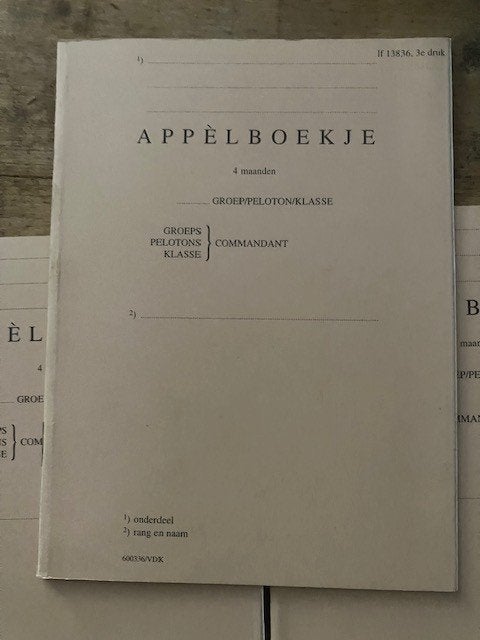 appelboekje ex NL leger, Ophalen of Verzenden, Landmacht, Nederland, Overige typen