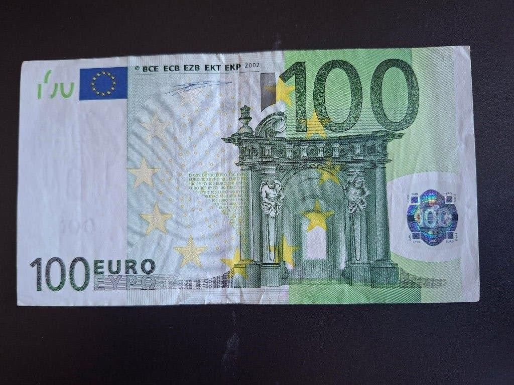 2002 Finland 100 euro 1e serie Duisenberg code D002 schaars, Postzegels en Munten, Bankbiljetten | Europa | Eurobiljetten, Verzenden