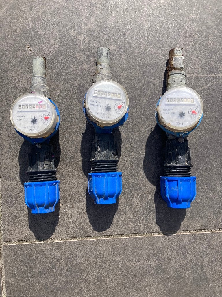 drie stuks gebruikte watermeters, Ophalen, Gebruikt, Vocht of Vloeistof