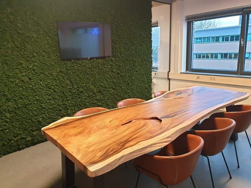 SUAR TAFEL BOOMSTAMTAFELS EETTAFEL MAATWERK GROTE VOORRAAD!, 200 cm of meer, Zo goed als nieuw, Eikenhout, Rond