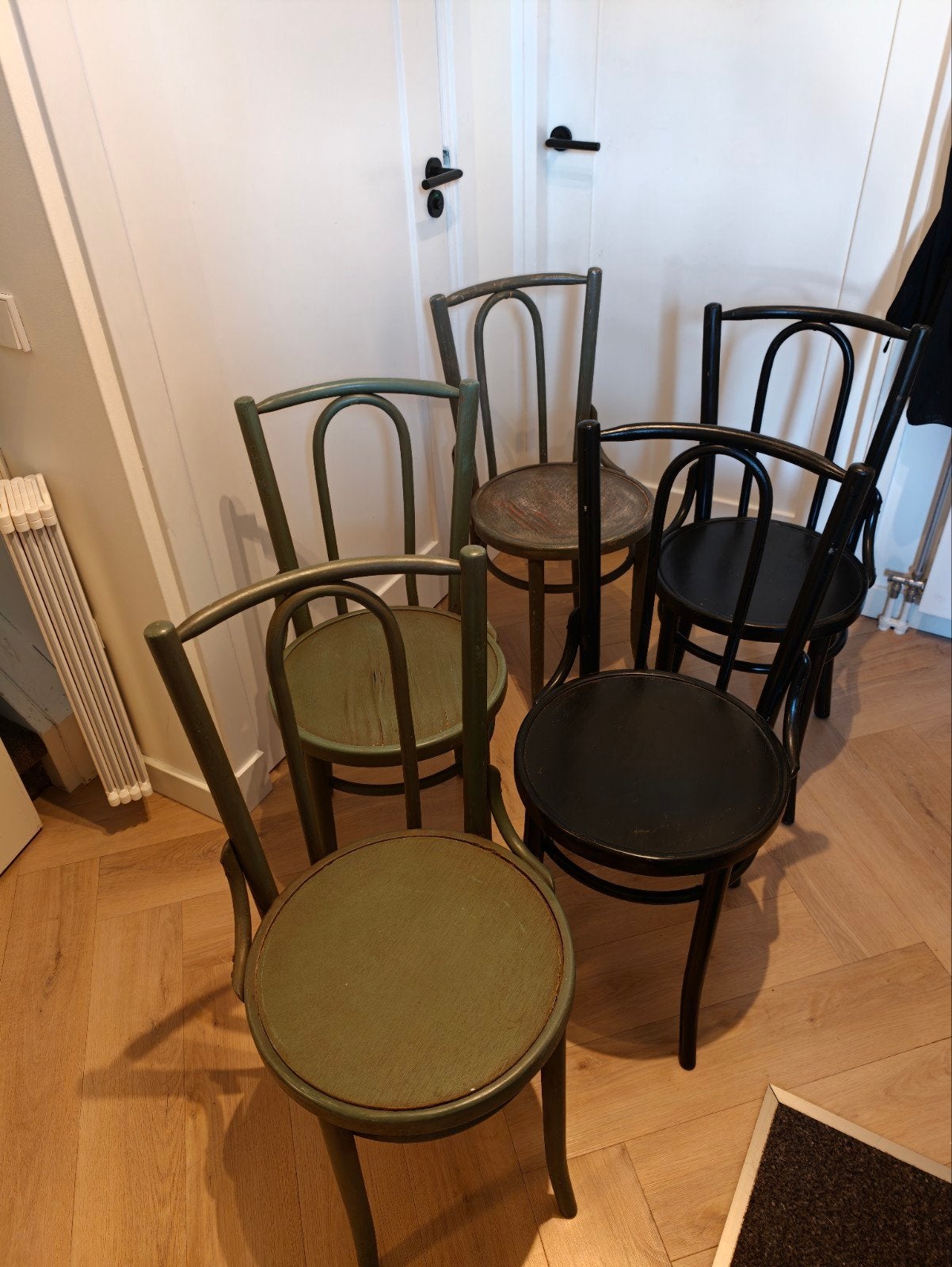 5 Thonet stoelen eetkamer, Huis en Inrichting, Ophalen, Gebruikt, Zwart, Vijf, Zes of meer stoelen