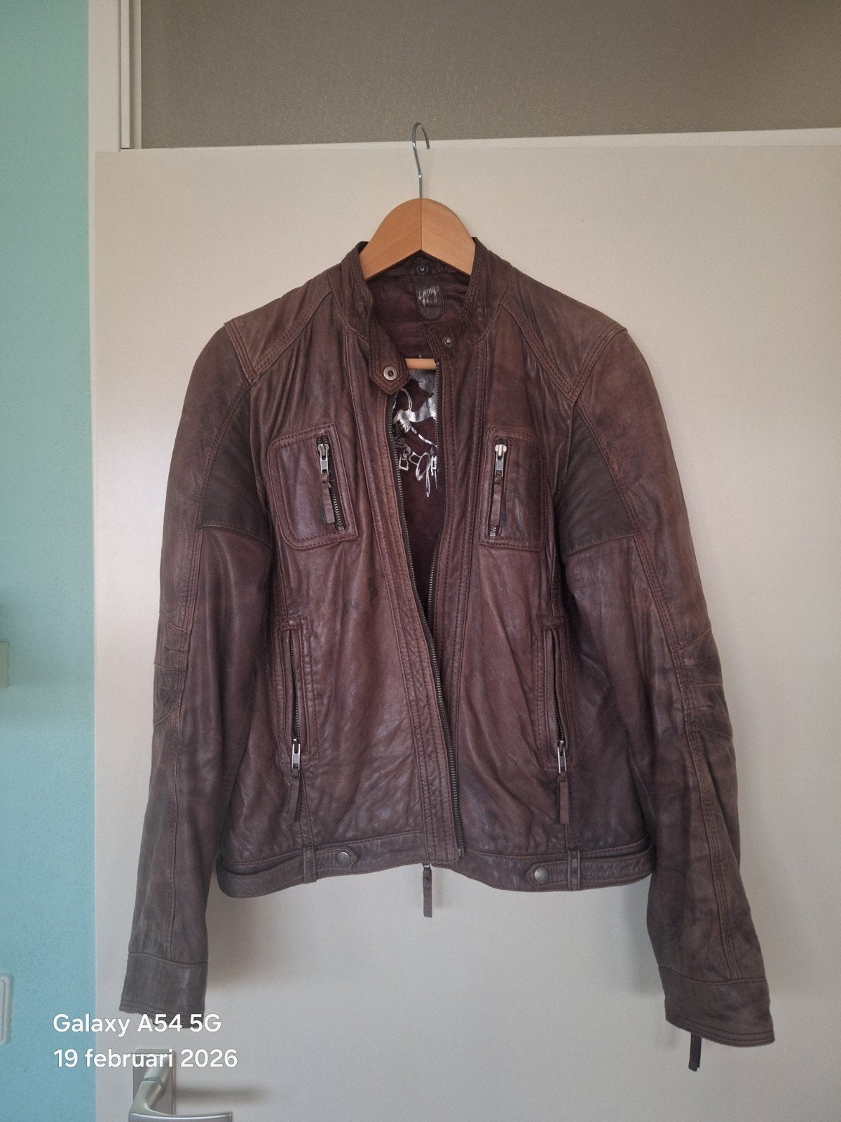 Gipsy Leren Jas Maat M - Bruin, Bruin, Ophalen of Verzenden, Gedragen, Gipsy