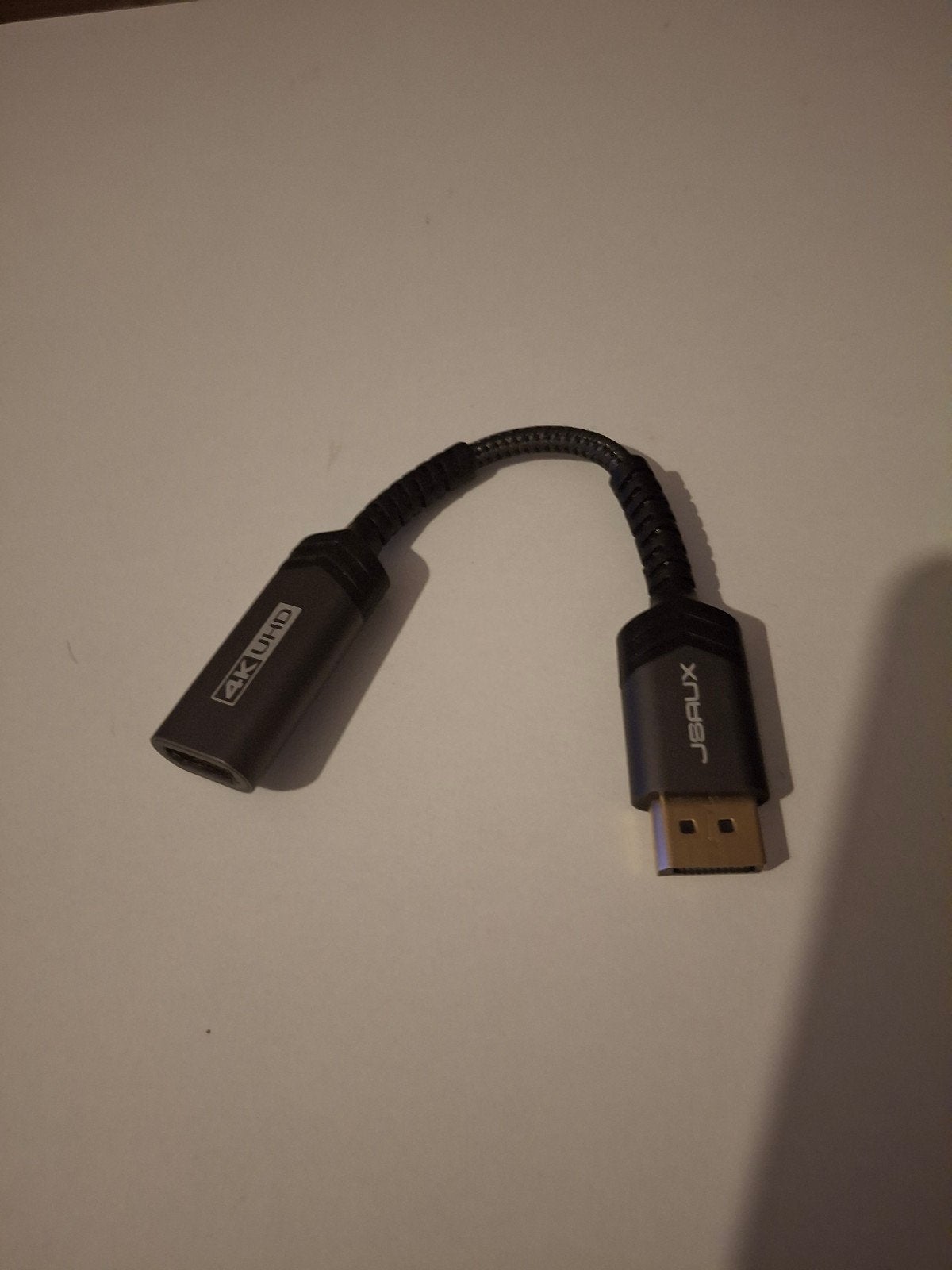 Jsaux DisplayPort naar HDMI Adapter 4K UHD, Ophalen of Verzenden, Zo goed als nieuw, Minder dan 2 meter, HDMI-kabel