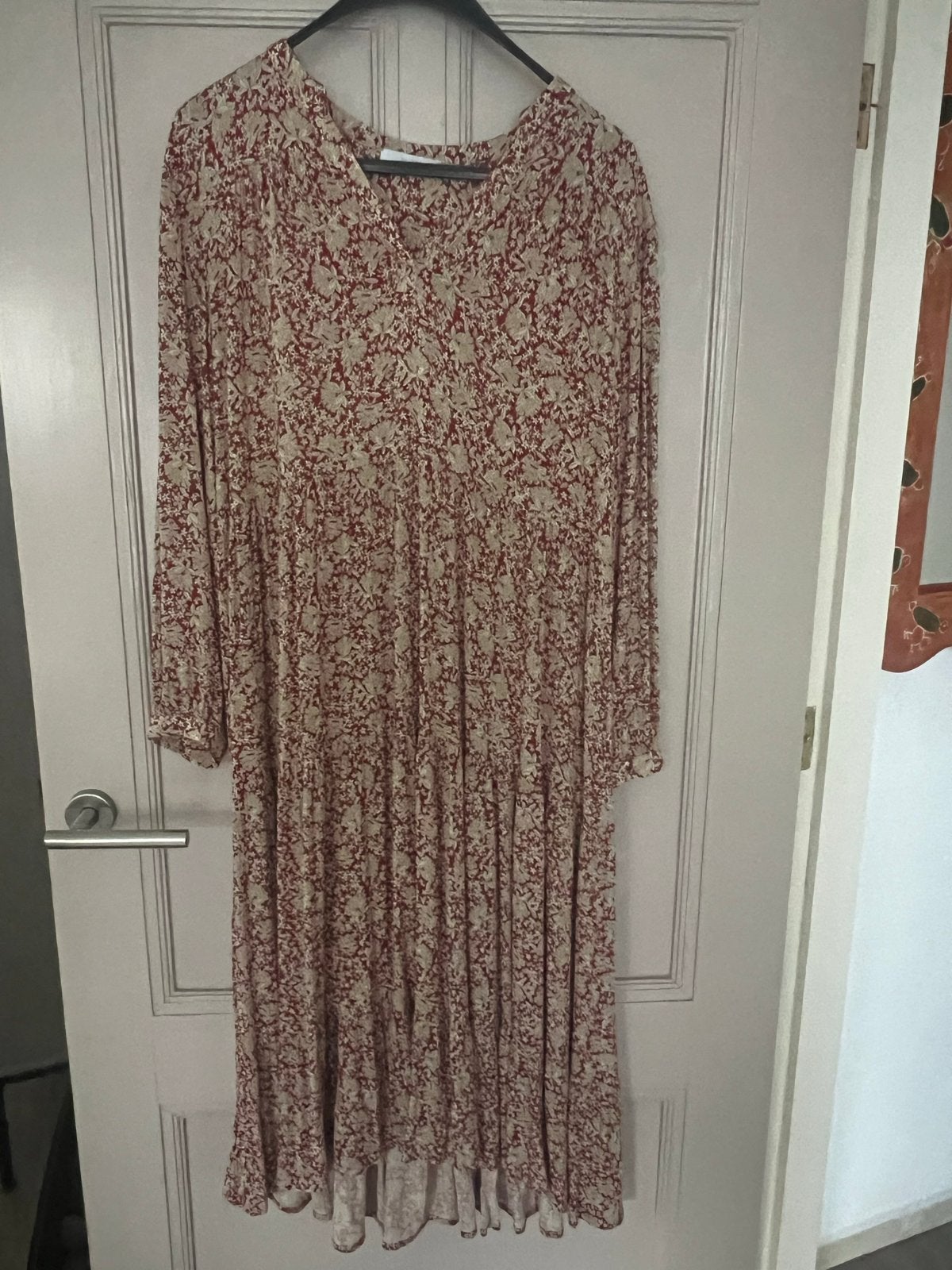 By-Bar Amsterdam Maxi Jurk met Bloemenprint, Maat 38/40 (M), Ophalen of Verzenden, Zo goed als nieuw, Rood